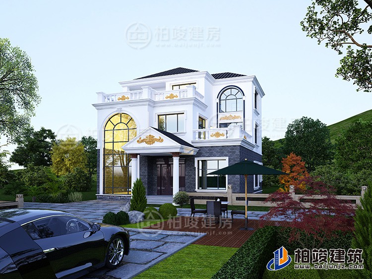 新农村私人别墅建筑设计施工图，全套三层别墅设计图纸BZ3512-简欧风格